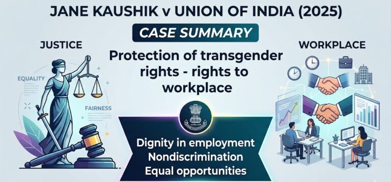 Case Summary: Jane Kaushik v. Union of India (2025)