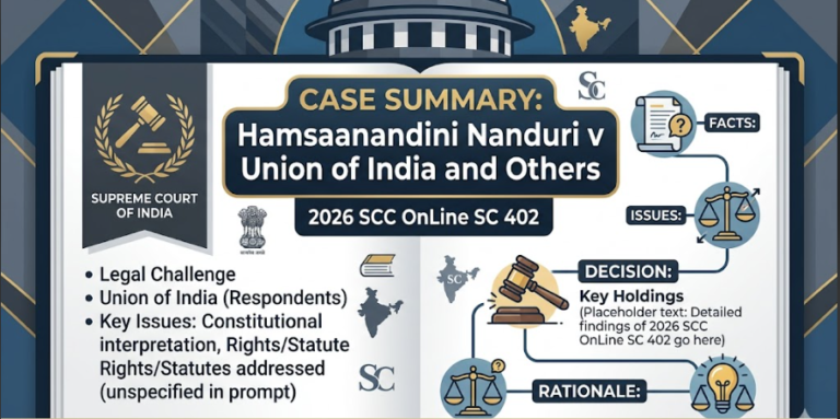 Case Summary: Hamsaanandini Nanduri v Union of India and Others, 2026 SCC OnLine SC 402