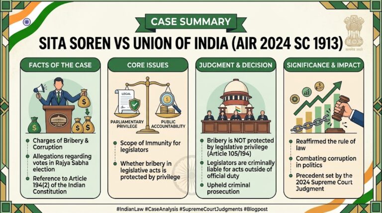 Case Summary: Sita soren vs Union of India