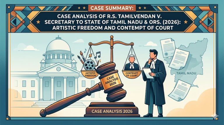 Case Summary: R.S. Tamilvendan vs. Secretary to State of Tamil Nadu & ORS. (2026)