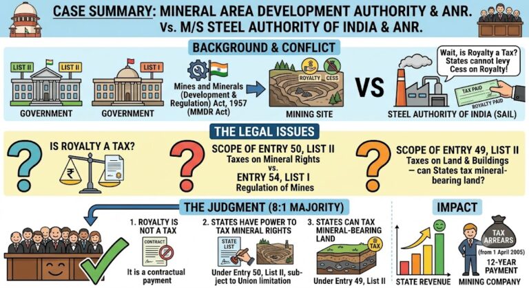 CASE SUMMARY: MINERAL AREA DEVELOPMENT AUTHORITY & ANR. Vs. M/S STEEL AUTHORITY OF INDIA & ANR