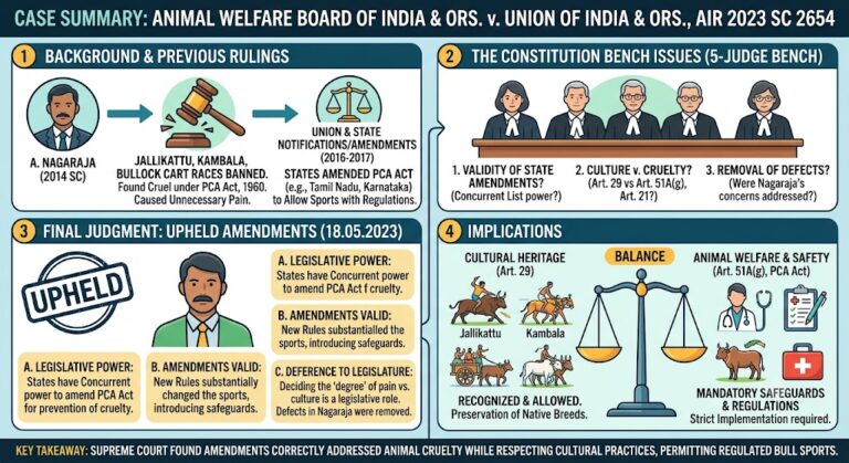 Case Summary: Animal Welfare Board of India & Ors. v. Union of India & Ors., AIR 2023 SC 2654