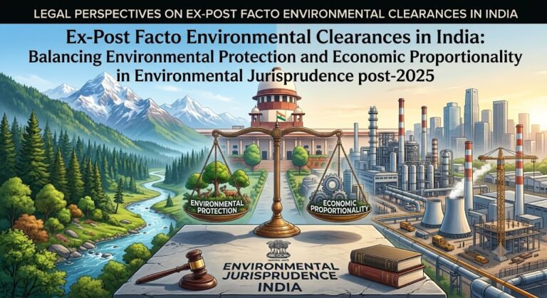 Ex-Post Facto Environmental Clearances in India: Balancing Environmental Protection and Economic Proportionality in Environmental Jurisprudence post-2025