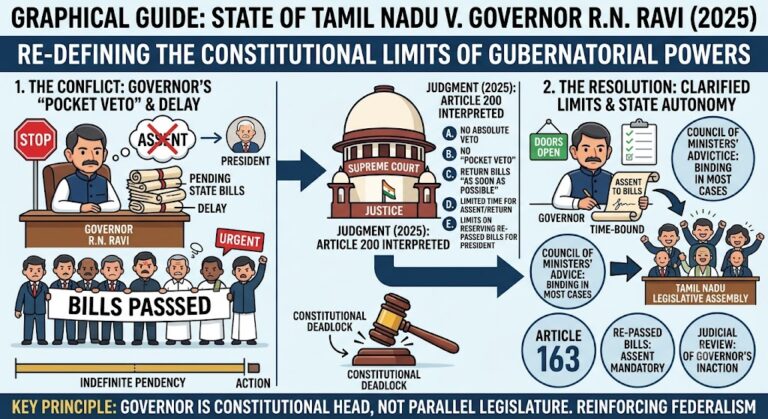 STATE OF TAMIL NADU V. GOVERNOR R.N. RAVI (2025): RE-DEFINING THE CONSTITUTIONAL LIMITS OF GUBERNATORIAL POWERS