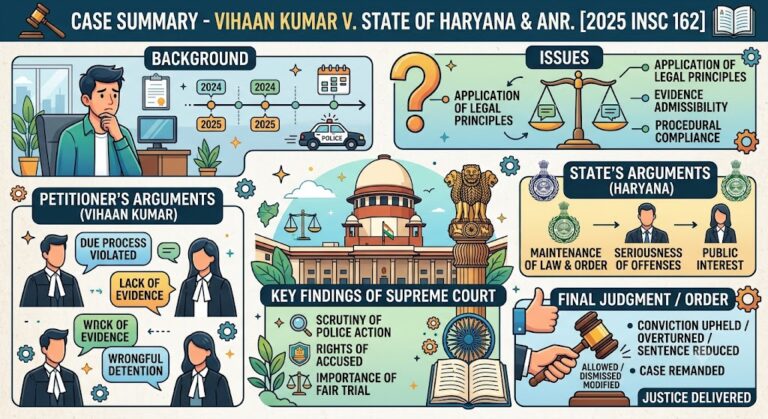 Case Summary: Vihaan Kumar V. State of Haryana & Anr. [2025 INSC 162]
