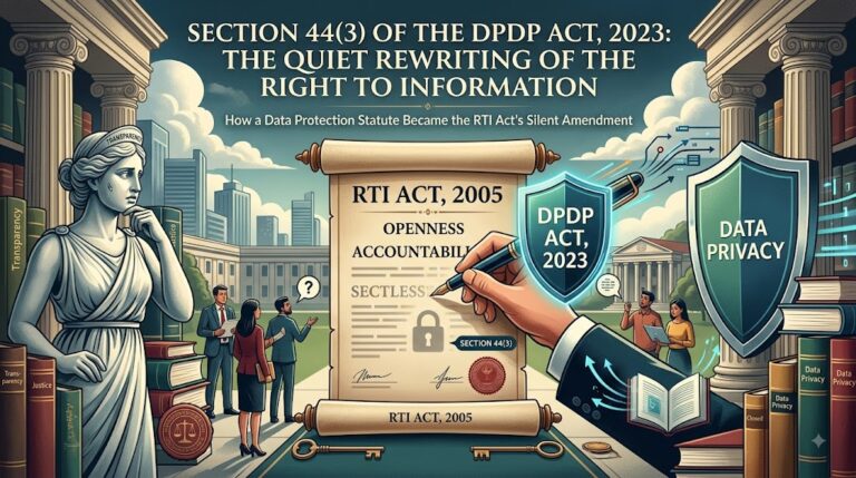 SECTION 44(3) OF THE DPDP ACT, 2023: THE QUIET REWRITING OF THE RIGHT TO INFORMATION