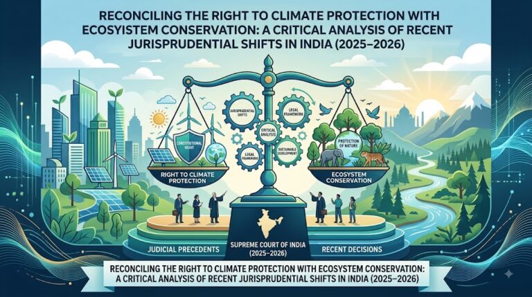 RECONCILING THE RIGHT TO CLIMATE PROTECTION WITH ECOSYSTEM CONSERVATION: A CRITICAL ANALYSIS OF RECENT JURISPRUDENTIAL SHIFTS IN INDIA (2025–2026)