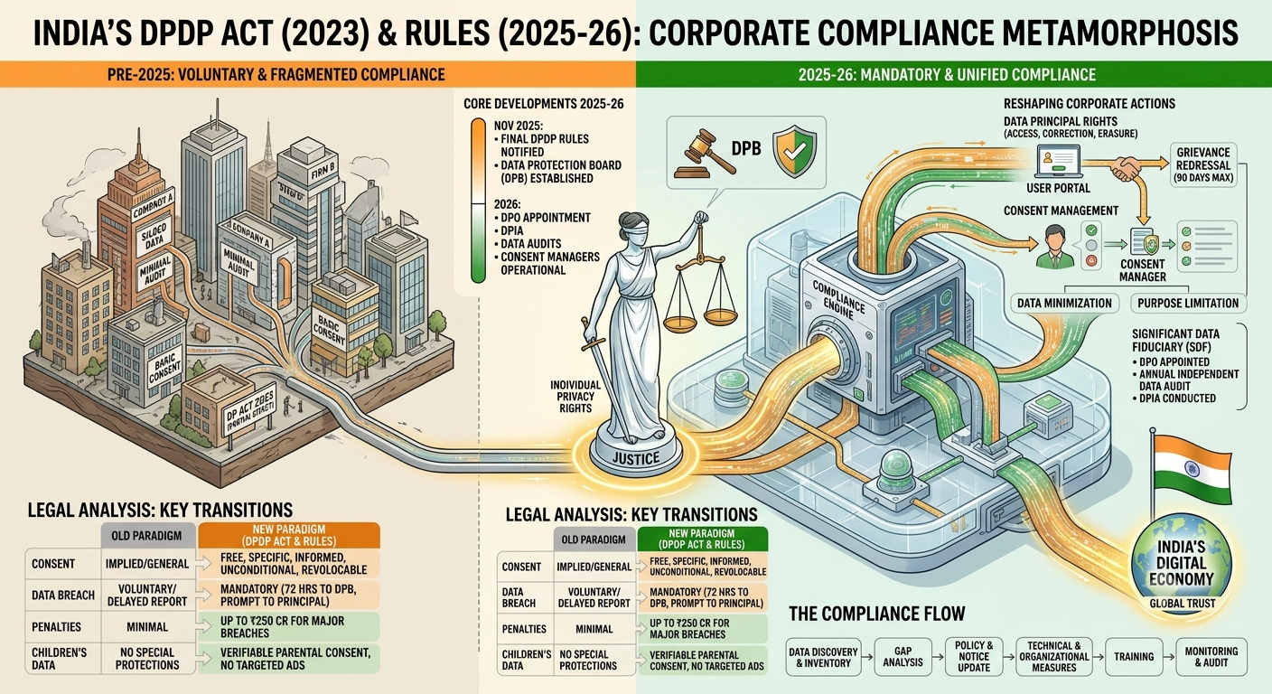 How India’s New Data Protection Rules (2025-26) are reshaping corporate compliance: A legal analysis of the 2025-26 developments