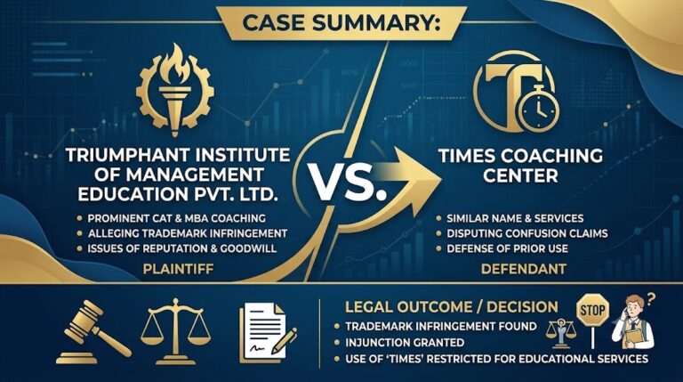 CASE SUMMARY: TRIUMPHANT INSTITUTE OF MANAGEMENT EDUCATION PVT. LTD. VS. TIMES COACHING CENTER