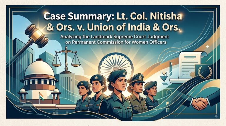 Case Summary: Lt. Col. Nitisha & Ors. v. Union of India & Ors.