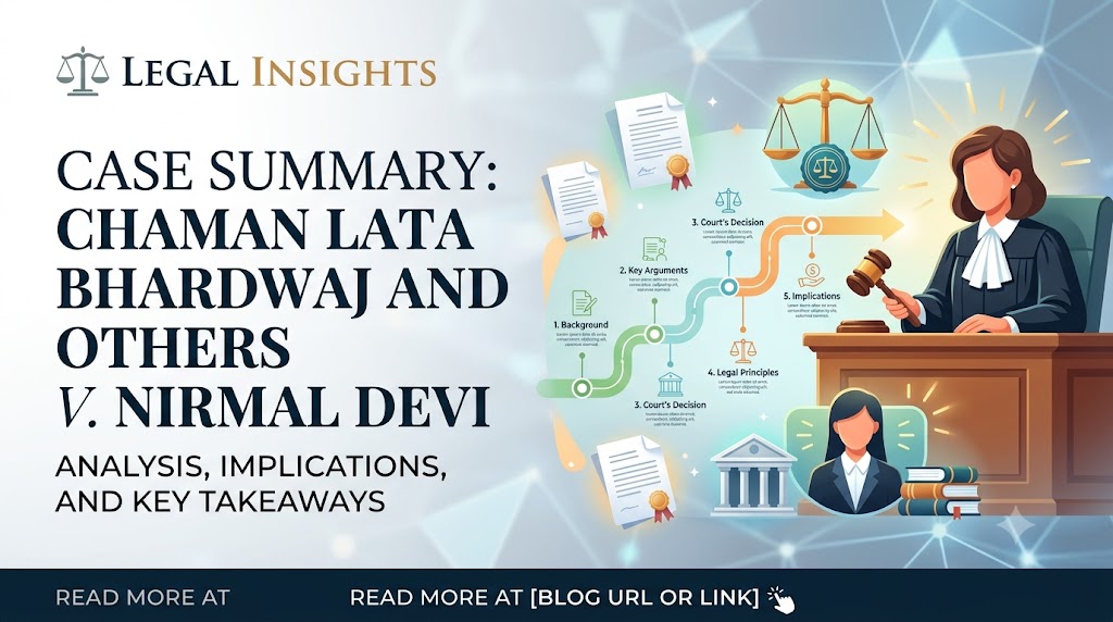 CASE SUMMARY: CHAMAN LATA BHARDWAJ AND OTHERS V. NIRMAL DEVI