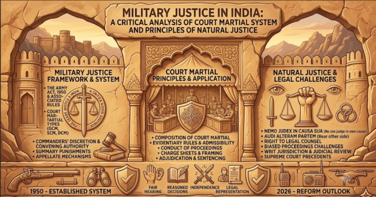 MILITARY JUSTICE IN INDIA: A CRITICAL ANALYSIS OF COURT MARTIAL SYSTEM AND PRINCIPLES OF NATURAL JUSTICE.